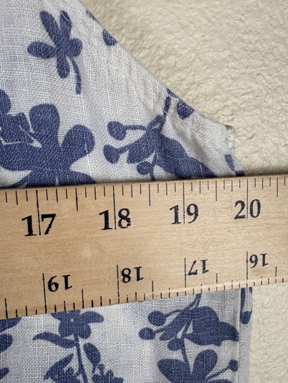 Terzo Millennio Italy 100% Linen Ivory Blue Floral Sleeveless Shift Dress Sz XL - Picture 11 of 14